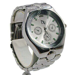 DeJa Voux Unisex Quartz Chronograph Watch Stainless Steel Band w/ New Battery